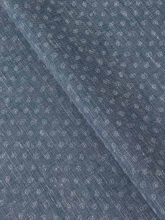 Лен в горошек на синем