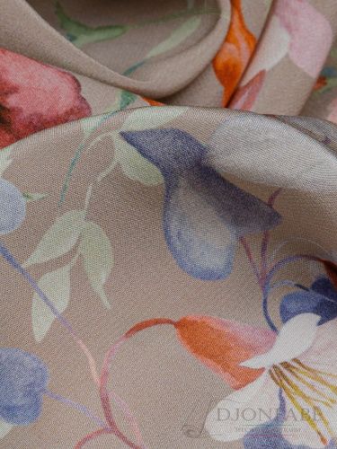 Итальянский шелк с цветами (beige)