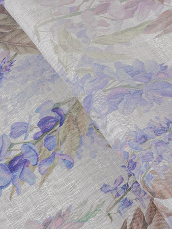 Лен с лиловыми цветами