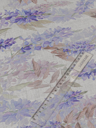 Лен с лиловыми цветами