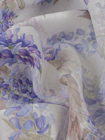 Лен с лиловыми цветами