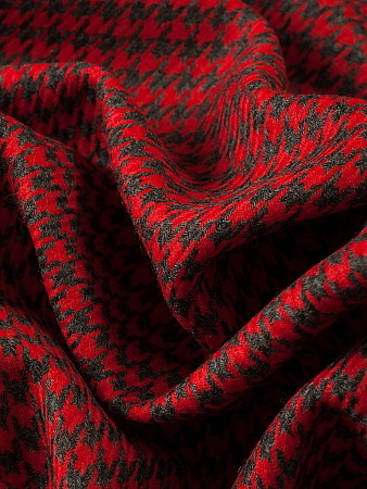 костюмная шерсть &quot;Пье-де-Пуль&quot; (rosso)