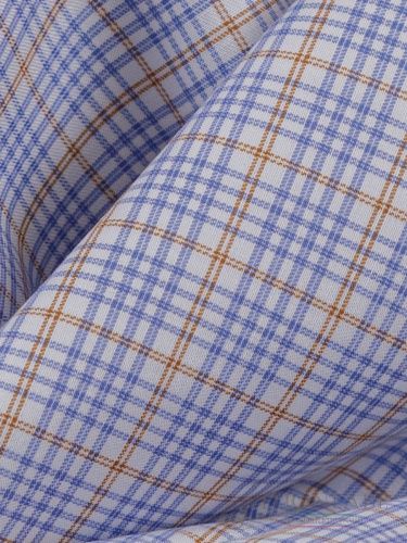 Сорочечный хлопок Loro Piana в горчично-голубую клетку